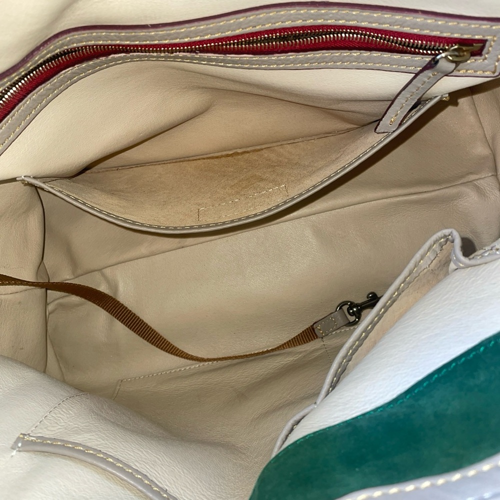 🤍🩶Dooney & Bourke Amelie Florentine Leather Shoulder Tote Bag -Light Taupe- - Picture 14 of 17